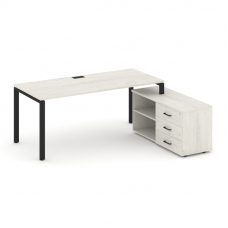 Style Project Direct Стол письменный с греденцией правой SN-6P.SRG-015.M(R) Дуб Наварра/Металл Черны