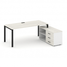 Style Project Direct Стол письменный с греденцией правой SN-6P.SRG-015.M(R) Дуб Наварра/Белый/Дуб На