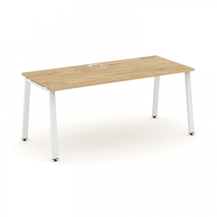 Style Project Direct Стол письменный SN-6A.SR-016.M Тиквуд Светлый/Металл Белый/Заглушка Металл Белы