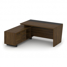 Corner Стол руководителя с тумбой COR.SRT-18 (L) Орех Лоренцо/Графит/Металл Графит 1800*1800*750