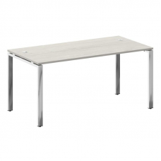 Metal System Direct Стол рабочий руковод. П-обр. м/к БП.СРР-4.8 Дуб Наварра/Нержавеющая Сталь 1600*8