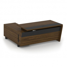 Corner Стол руководителя с тумбой COR.SRT-18 (R) Орех Лоренцо/Графит/Металл Графит 1800*1800*750