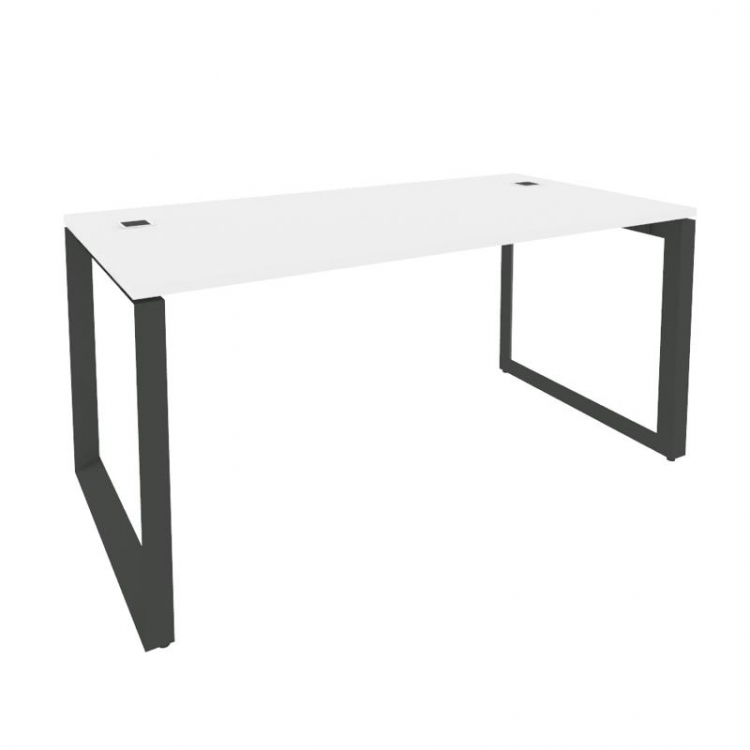 Onix Direct Стол рабочий руководителя на О-образном м/к O.MO-SRR-4.8 Белый Бриллиант/Металл Антрацит