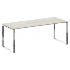 Metal System Direct Стол рабочий руковод. О-обр. м/к БО.СРР-6.8 Дуб Наварра/Нержавеющая Сталь 2000*8