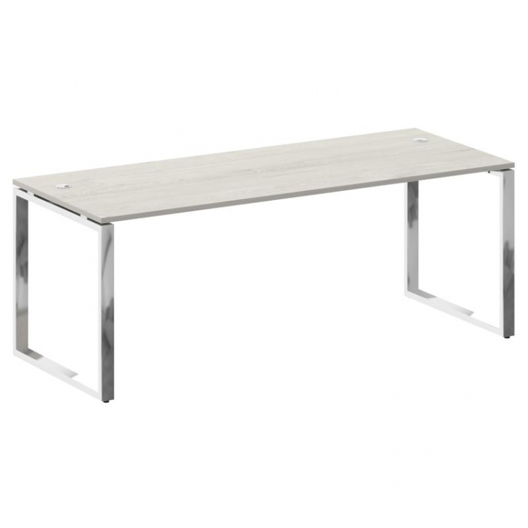 Metal System Direct Стол рабочий руковод. О-обр. м/к БО.СРР-6.8 Дуб Наварра/Нержавеющая Сталь 2000*8