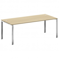 Metal System Direct Стол рабочий руковод. П-обр. м/к БП.СРР-6.9 Акация Лорка/Нержавеющая Сталь 2000*