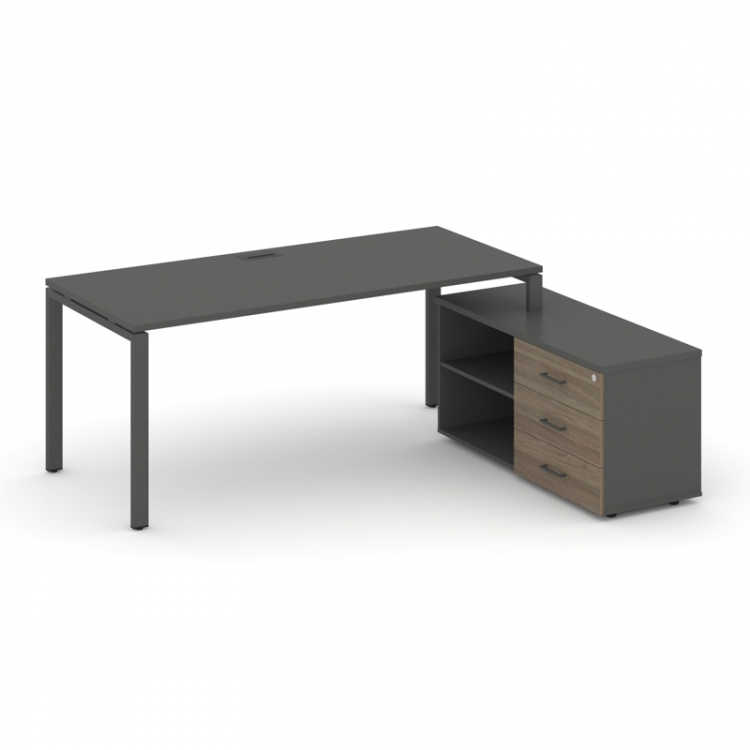 Style Project Direct Стол письменный с греденцией правой SN-6P.SRG-025.M(R) Антрацит/Антрацит/Вяз Бл
