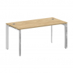 Onix Direct Lux Стол руководителя П-обр. м/к M-O.MP-SRR-4.8 Тиквуд Светлый/Нержавеющая Сталь/Хром 15