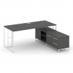 Rift Direct Стол руководителя на опорной тумбой RF.SRT-25 (R) Антрацит/Металл Белый/Белый Ручки 1780