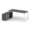Style Project Direct Lux Стол письменный с греденцией левой M-SN-6P.SRG-013.M(L) Антрацит/Антрацит/В