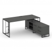 Rift Direct Стол руководителя на опорной тумбой RF.SRT-24 (R) Антрацит/Металл Черный/Черный Ручки 15