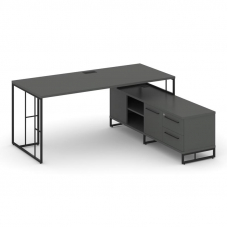 Rift Direct Стол руководителя на опорной тумбой RF.SRT-24 (R) Антрацит/Металл Черный/Черный Ручки 15