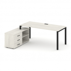 Style Project Direct Стол письменный с греденцией левой SN-6P.SRG-025.M(L) Дуб Наварра/Металл Черный