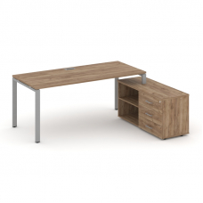 Style Project Direct Стол письменный с греденцией правой SN-6P.SRG-015.M(R) Дуб Табак/Металл Серый/З