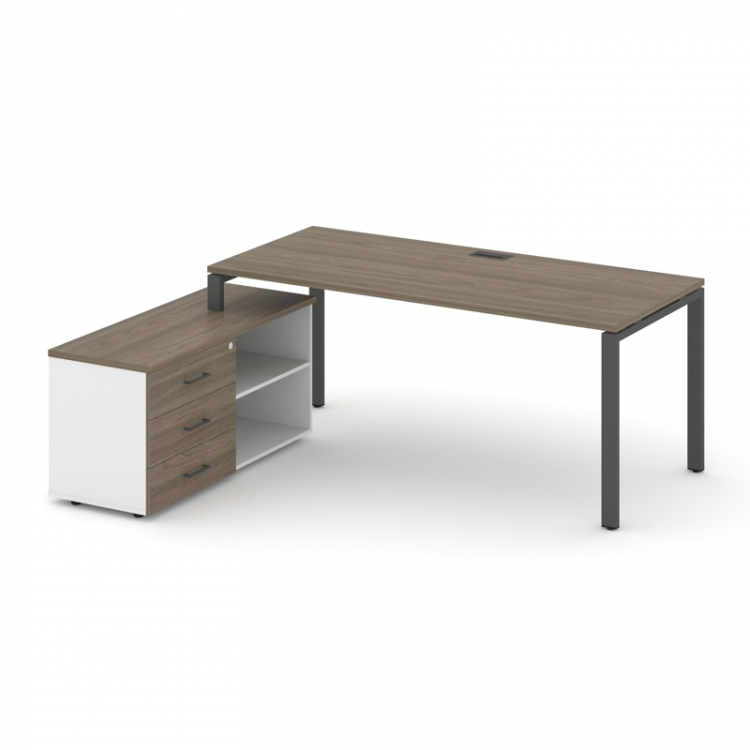 Style Project Direct Стол письменный с греденцией левой SN-6P.SRG-024.M(L) Вяз Благородный/Белый/Вяз