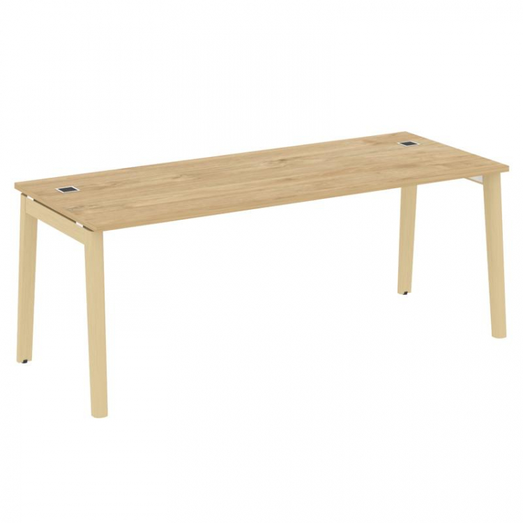 Onix Wood Direct Стол руководителя OW.SRR-6.8 Тиквуд Светлый/Дуб Светлый/Металл Белый 1980*800*750