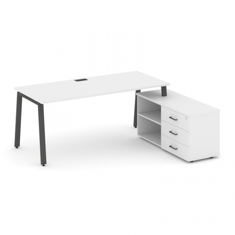 Style Project Direct Стол письменный с греденцией правой SN-6A.SRG-026.M(R) Белый/Металл Антрацит/За