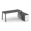 Style Project Direct Стол письменный с греденцией правой SN-6A.SRG-025.M(R) Антрацит/Белый/Антрацит/