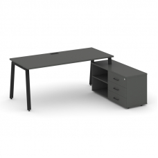 Style Project Direct Стол письменный с греденцией правой SN-6A.SRG-024.M(R) Антрацит/Металл Черный/З