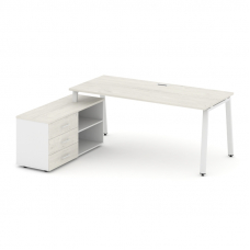 Style Project Direct Стол письменный с греденцией левой SN-6A.SRG-024.M(L) Дуб Наварра/Белый/Дуб Нав