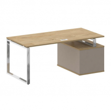 Shift Стол руководителя с опорной тумбой, левый SK.SRT-180 (L) Тиквуд Светлый/Капучино 1800*904*753