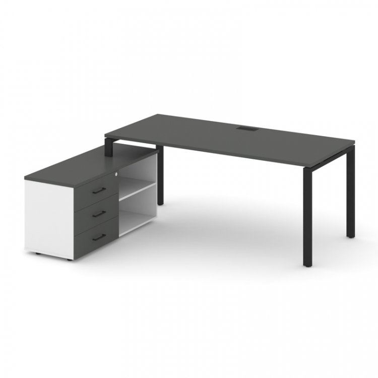 Style Project Direct Стол письменный с греденцией левой SN-6P.SRG-016.M(L) Антрацит/Белый/Антрацит/М