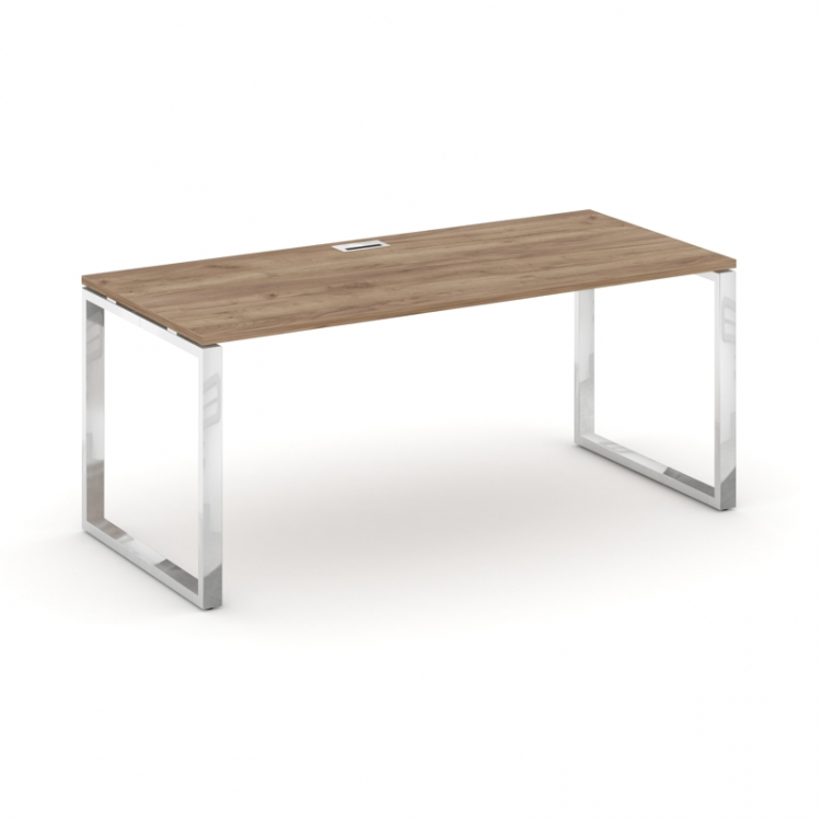 Style Project Direct Lux Стол письменный M-SN-6O.SR-014.M Дуб Табак/Нержавеющая Сталь/Хром 1580*700*