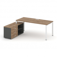 Style Project Direct Стол письменный с греденцией левой SN-6P.SRG-013.M(L) Дуб Табак/Антрацит/Дуб Та