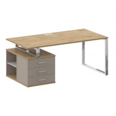 Shift Стол руководителя с опорной тумбой, левый SK.SRT-180 (L) Тиквуд Светлый/Капучино 1800*904*753