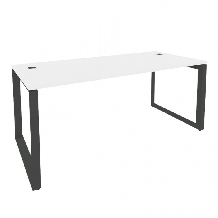 Onix Direct Стол рабочий руководителя на О-образном м/к O.MO-SRR-5.8 Белый Бриллиант/Металл Антрацит