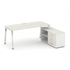 Style Project Direct Lux Стол письменный с греденцией правой M-SN-6A.SRG-014.M(R) Дуб Наварра/Белый/
