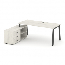 Style Project Direct Стол письменный с греденцией левой SN-6A.SRG-016.M(L) Дуб Наварра/Металл Антрац