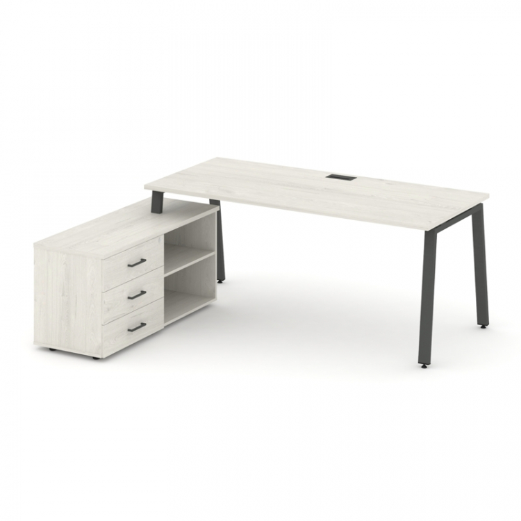 Style Project Direct Стол письменный с греденцией левой SN-6A.SRG-016.M(L) Дуб Наварра/Металл Антрац