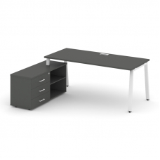 Style Project Direct Стол письменный с греденцией левой SN-6A.SRG-024.M(L) Антрацит/Металл Белый/Заг