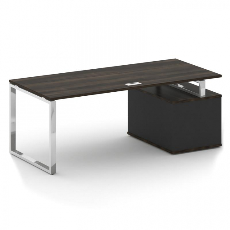 Shift Стол руководителя с опорной тумбой, левый SK.SRT-200 (L) Дуб Мали/Антрацит 2000*904*753