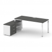 Style Project Direct Lux Стол письменный с греденцией левой M-SN-6P.SRG-015.M(L) Антрацит/Белый/Антр