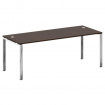Metal System Direct Стол рабочий руковод. П-обр. м/к БП.СРР-6.8 Венге Цаво/Нержавеющая Сталь 2000*80