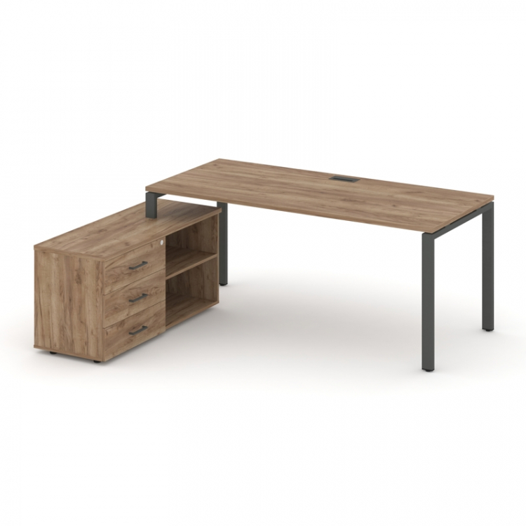 Style Project Direct Стол письменный с греденцией левой SN-6P.SRG-015.M(L) Дуб Табак/Металл Антрацит