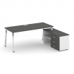 Style Project Direct Lux Стол письменный с греденцией правой M-SN-6A.SRG-015.M(R) Антрацит/Белый/Ант