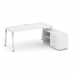 Style Project Direct Lux Стол письменный с греденцией правой M-SN-6A.SRG-013.M(R) Белый/Нержавеющая