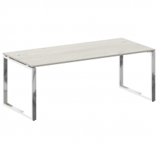 Metal System Direct Стол рабочий руковод. О-обр. м/к БО.СРР-6.9 Дуб Наварра/Нержавеющая Сталь 2000*9
