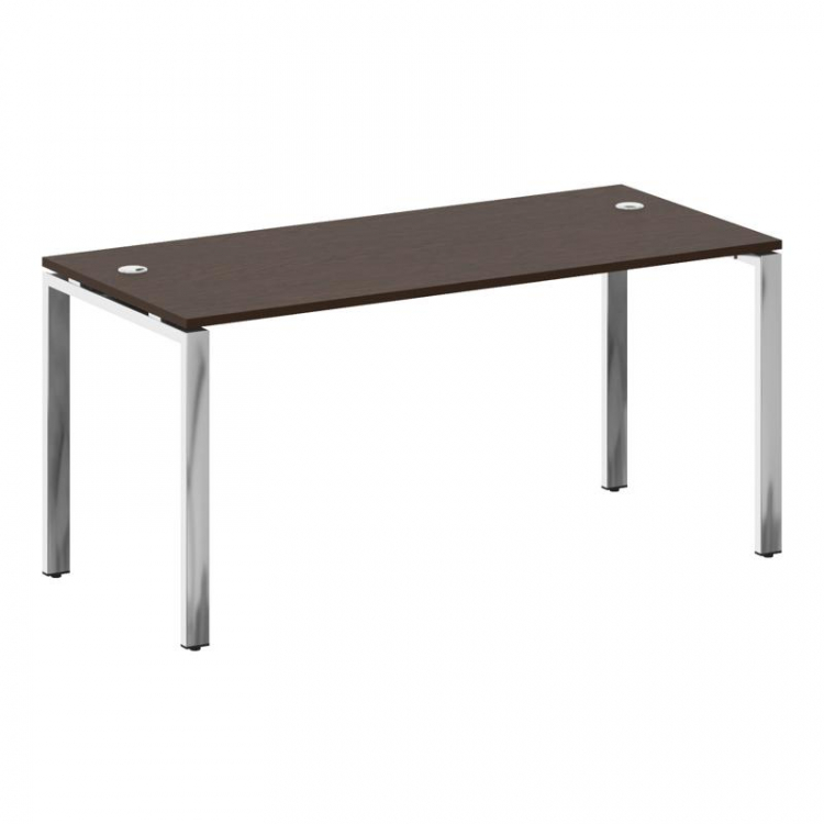Metal System Direct Стол рабочий руковод. П-обр. м/к БП.СРР-4.7 Венге Цаво/Нержавеющая Сталь 1600*72