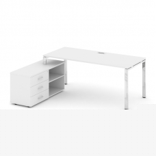 Style Project Direct Lux Стол письменный с греденцией левой M-SN-6P.SRG-014.M(L) Белый/Нержавеющая С