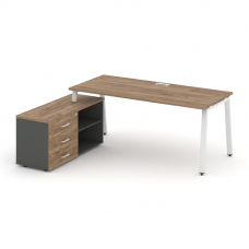 Style Project Direct Стол письменный с греденцией левой SN-6A.SRG-013.M(L) Дуб Табак/Антрацит/Дуб Та