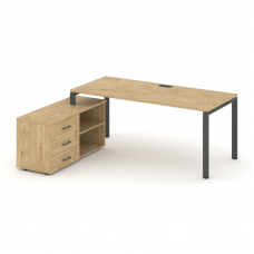 Style Project Direct Стол письменный с греденцией левой SN-6P.SRG-013.M(L) Тиквуд Светлый/Металл Ант