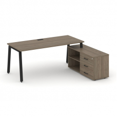 Style Project Direct Стол письменный с греденцией правой SN-6A.SRG-014.M(R) Вяз Благородный/Металл Ч