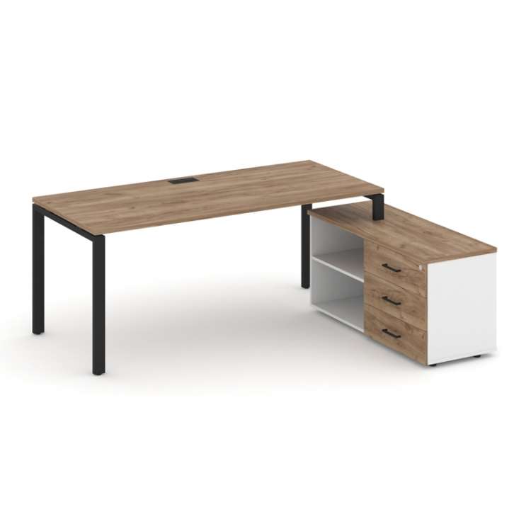 Style Project Direct Стол письменный с греденцией правой SN-6P.SRG-014.M(R) Дуб Табак/Белый/Дуб Таба