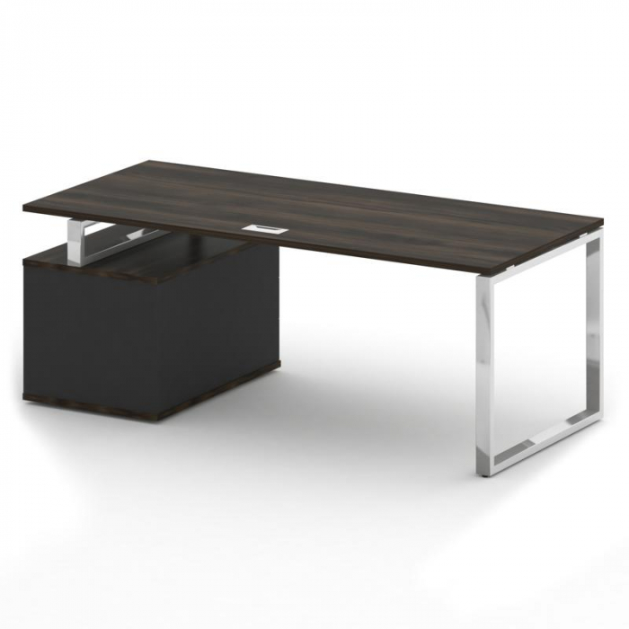Shift Стол руководителя с опорной тумбой, правый SK.SRT-200 (R) Дуб Мали/Антрацит 2000*904*753