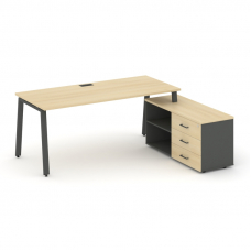 Style Project Direct Стол письменный с греденцией правой SN-6A.SRG-014.M(R) Акация Лорка/Антрацит/Ак