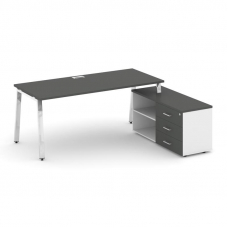 Style Project Direct Lux Стол письменный с греденцией правой M-SN-6A.SRG-016.M(R) Антрацит/Белый/Ант